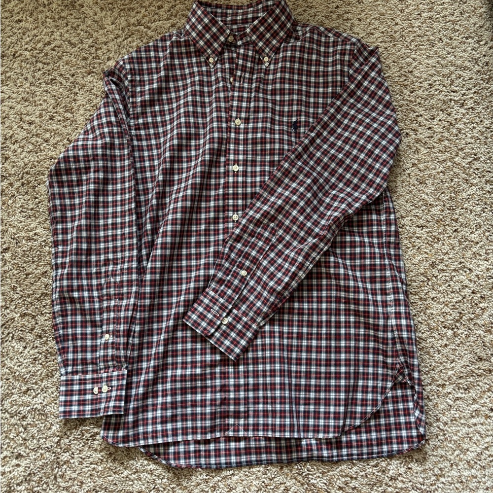 Ralph Lauren Red and Blue Casual Button Down Shirt